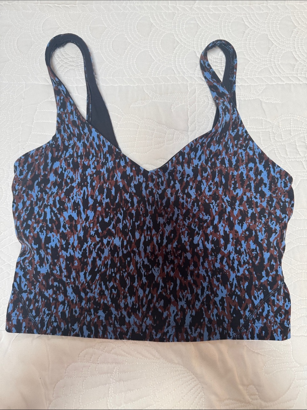 lululemon athletica Blue and Brown Printed Tank Top